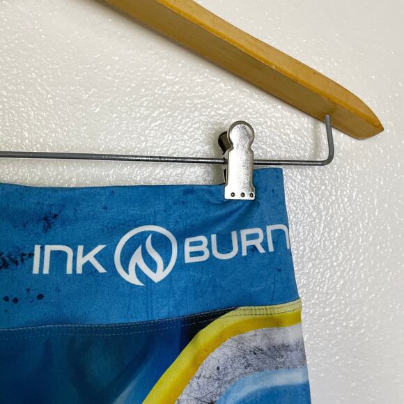 INKnBurn Womens Cropped Tights Size 6 Biodroid Robot Run Jog Train Art Gym - Picture 7 of 9